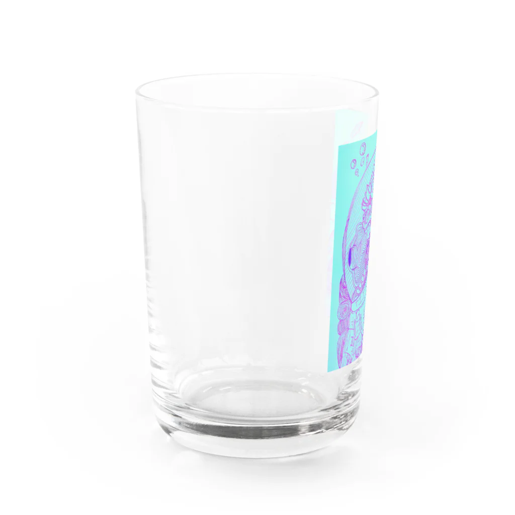 Pen:メカのロボ　人間食べると丈夫になるらしいよ Water Glass :left