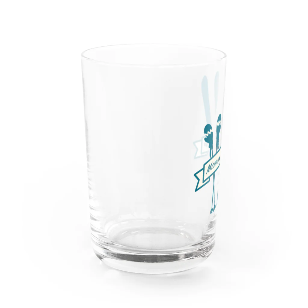 キッズモード某のレトロ スキー ロゴ シルエット Water Glass :left