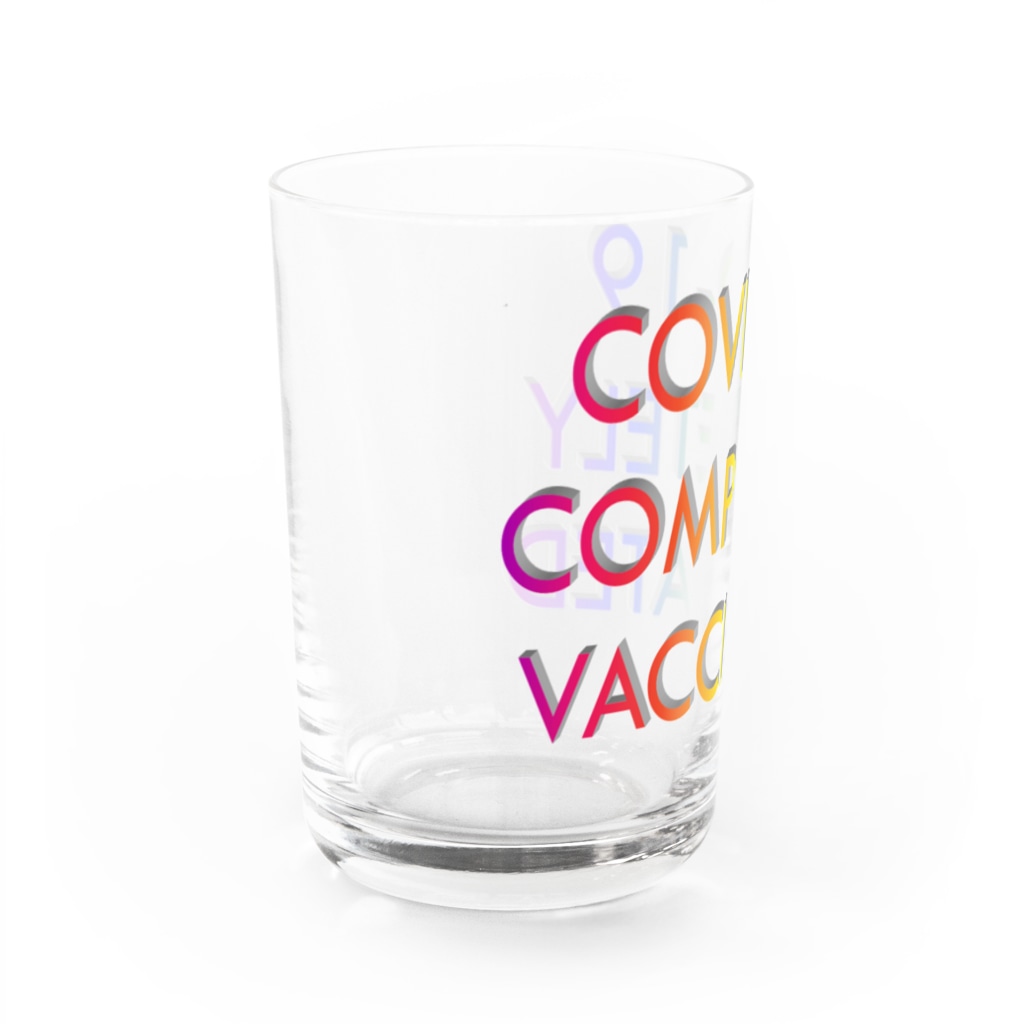 でおきしりぼ子のCOVID-19_ワクチン完全接種済み Water Glass :left