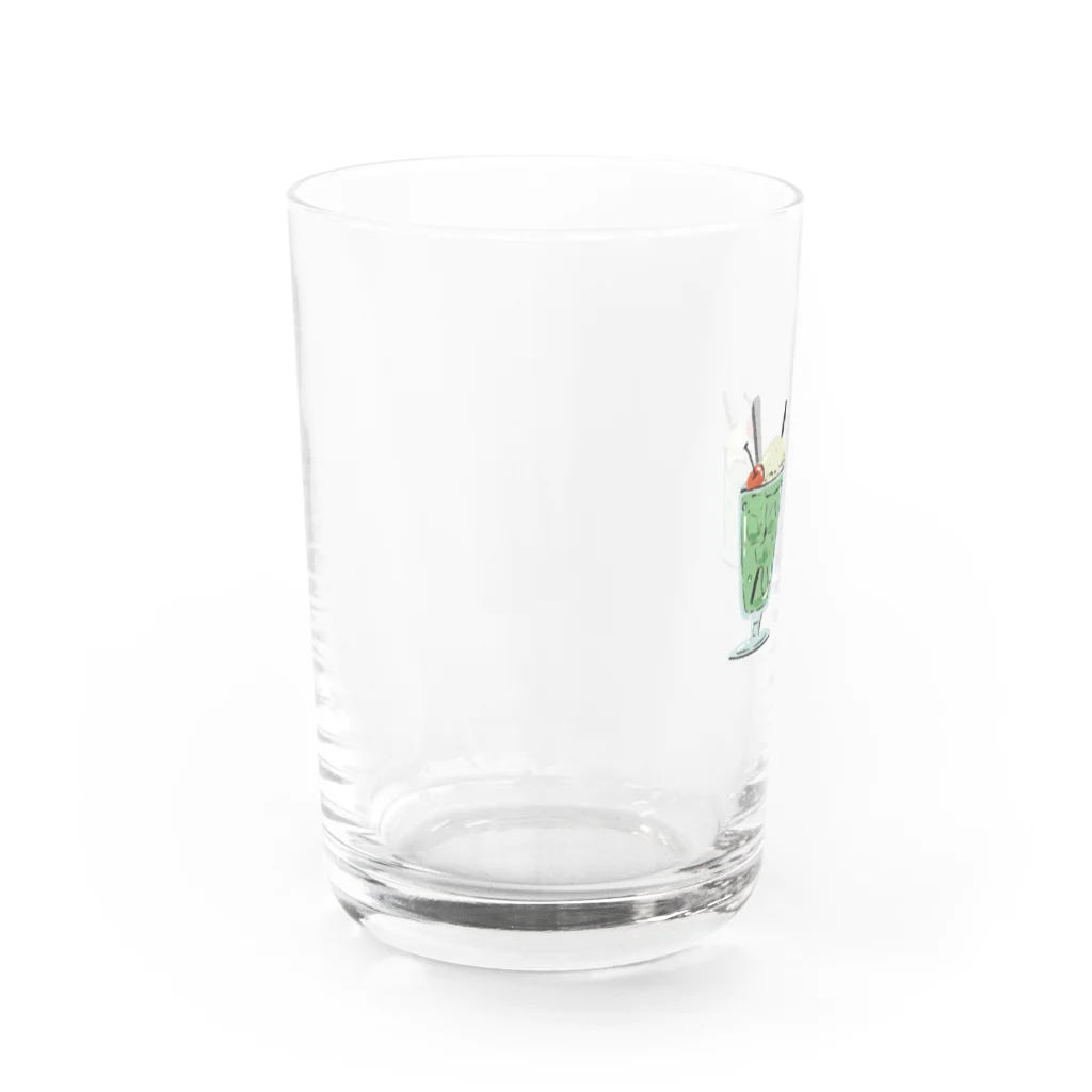 梨本のメロンクリームソーダ Water Glass :left