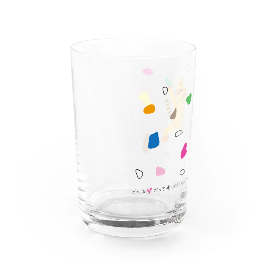 mapechiのトラネコしまお、壁をのぼる Water Glass :left