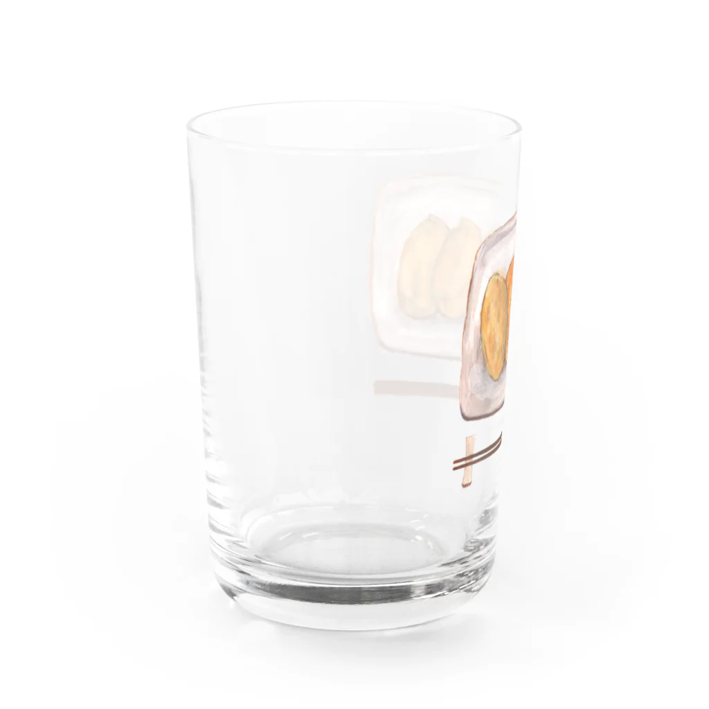Ralriruのウサギといなり寿司（いきもの×たべものシリーズ） Water Glass :left