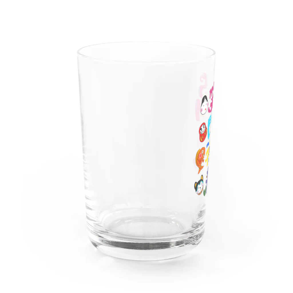 ORIちゃんの笑う門には福来る Water Glass :left