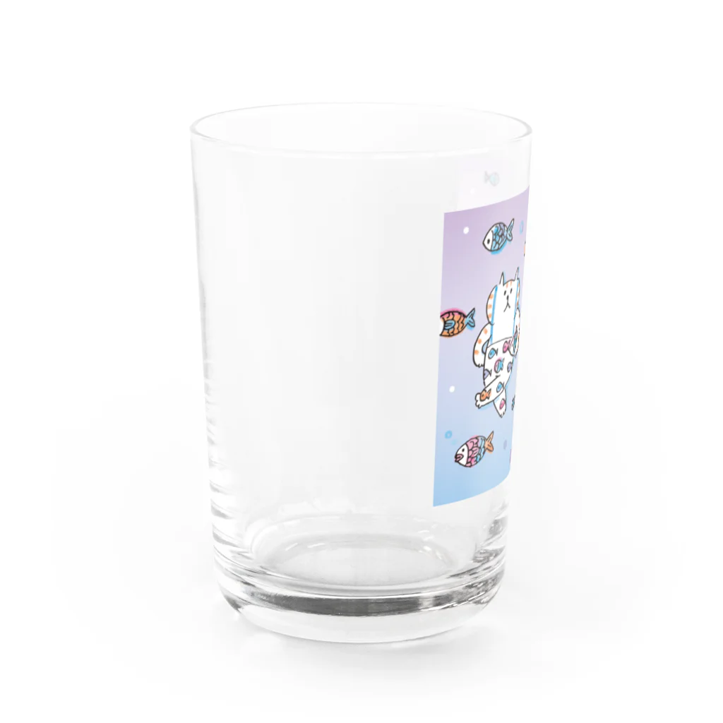 ごろごろにゃんすけのごろごろにゃんすけと魚たち Water Glass :left