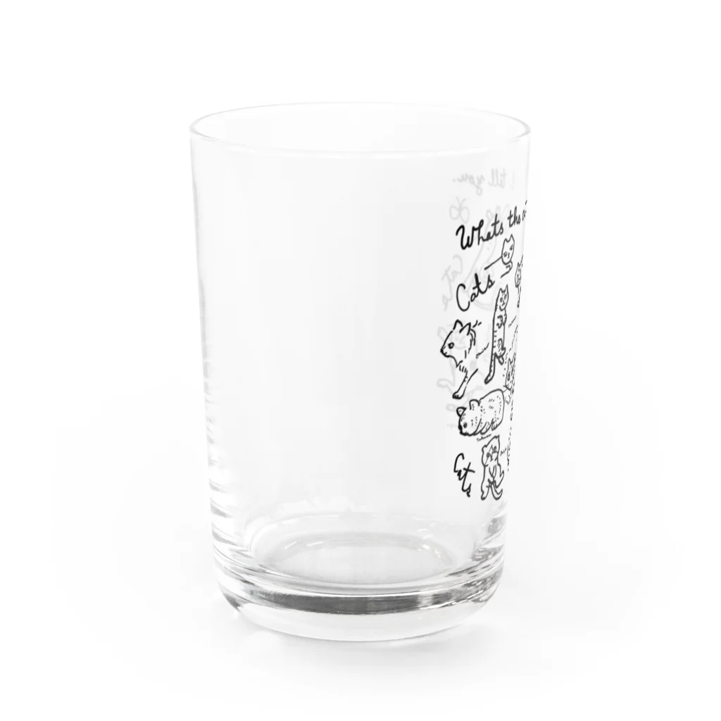 天明幸子　SUZURI  オフィシャルショップのcat cat cat !! Water Glass :left