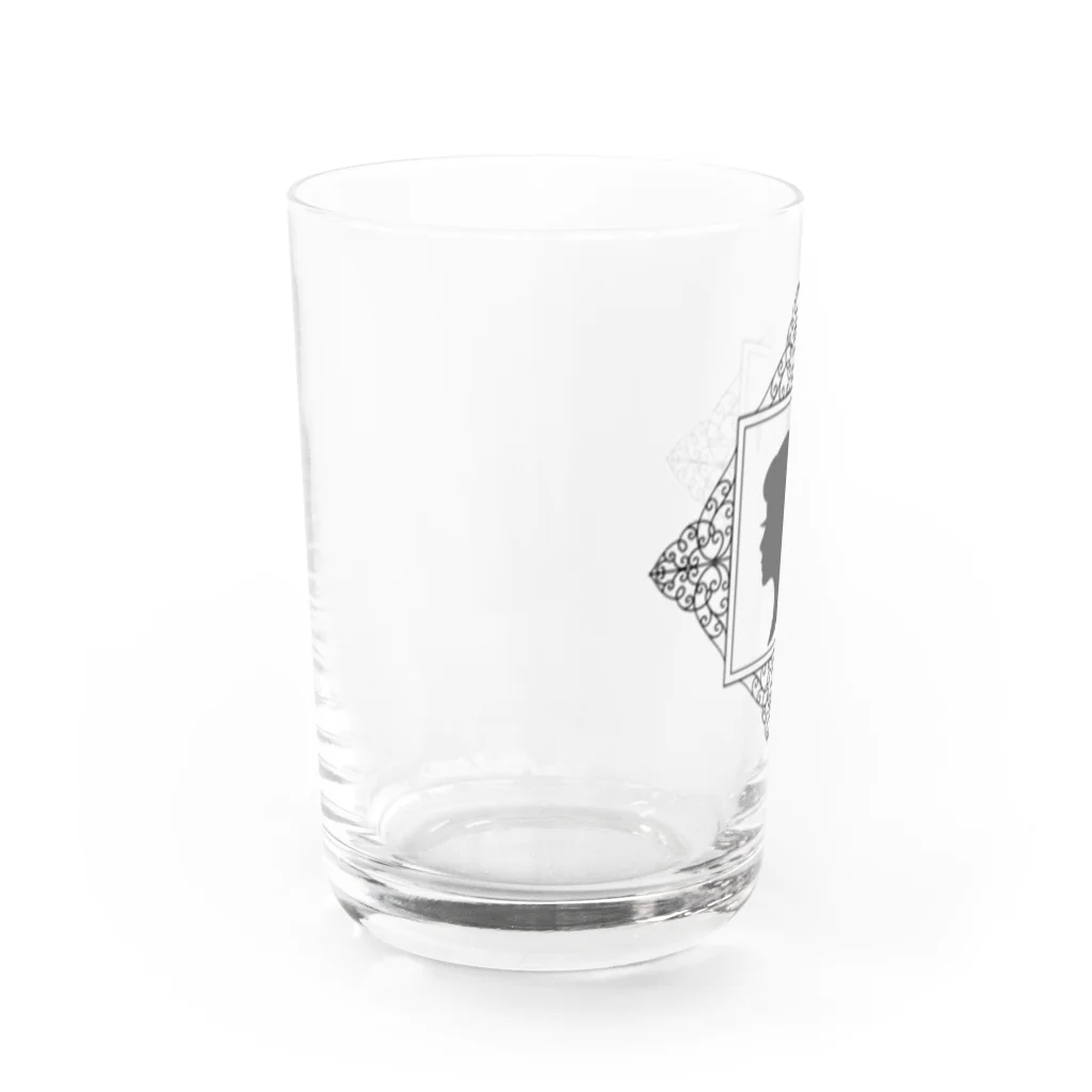 ネコとソラのレトロガール Water Glass :left