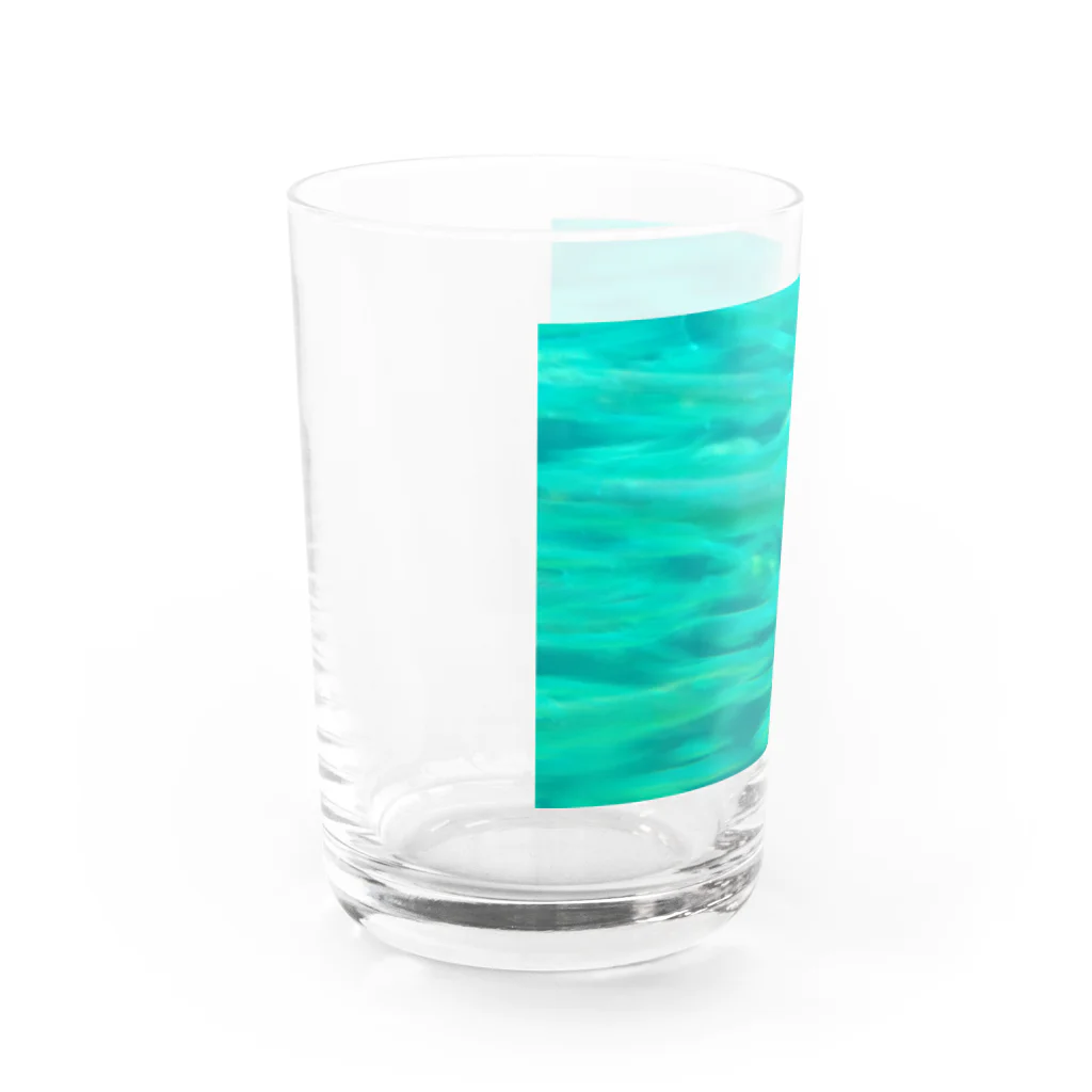 あおすみのエメラルドグリーンの魚群 Water Glass :left