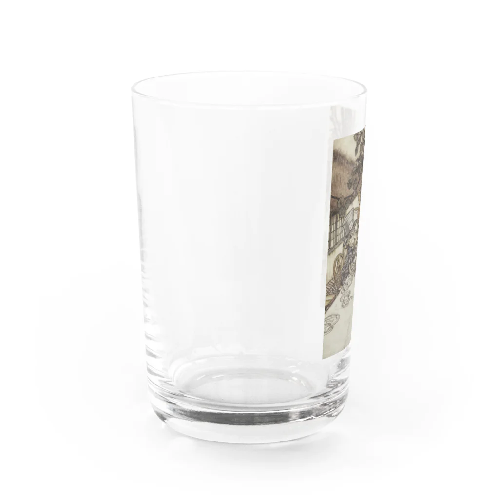 世界の絵画アートグッズのアーサー・ラッカム《不思議の国のアリス》 Water Glass :left