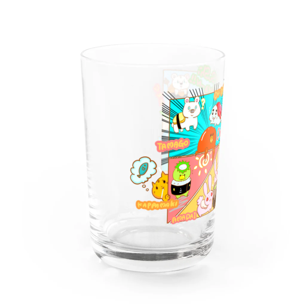 まめのき。のお寿司にゃん Water Glass :left