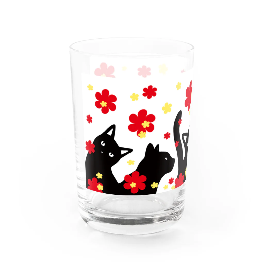 mao-katzeのねこねこフラワー Water Glass :left