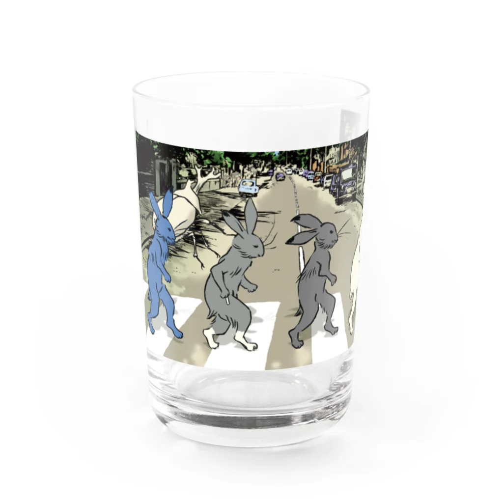 超獣★GIGAのRABBY ROAD 白ロゴ Water Glass :left