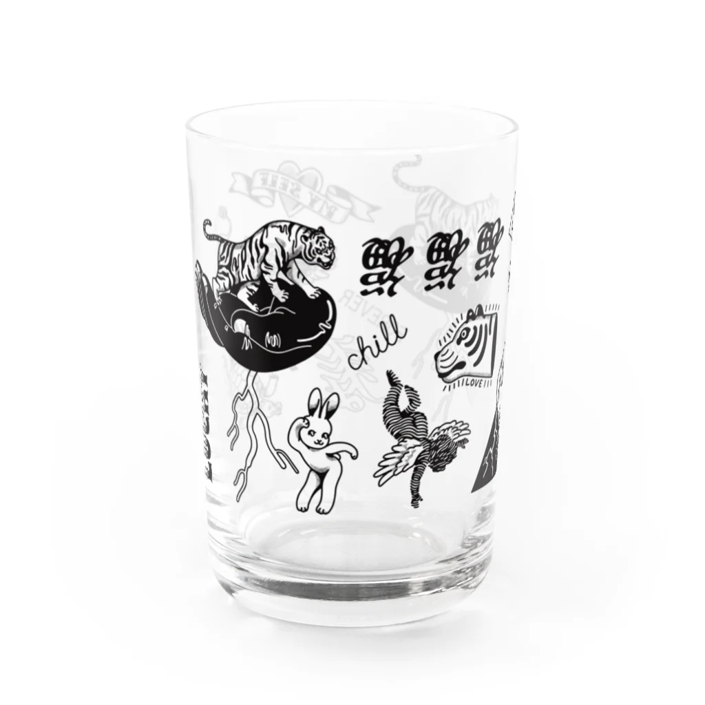 ぱいせんの刺青風の虎 Water Glass :left