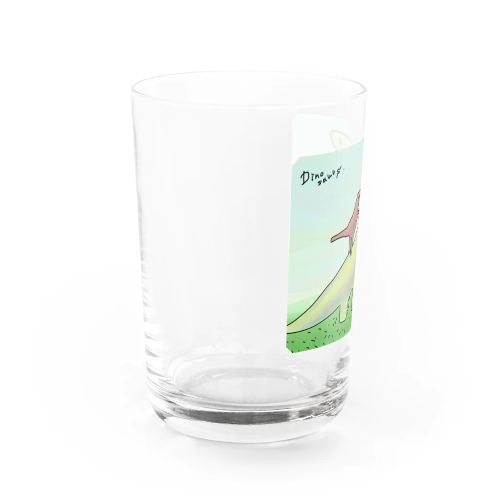 [ DDitBBD. ]の背乗りティラノくんと大きな首長竜くん。 Water Glass :left