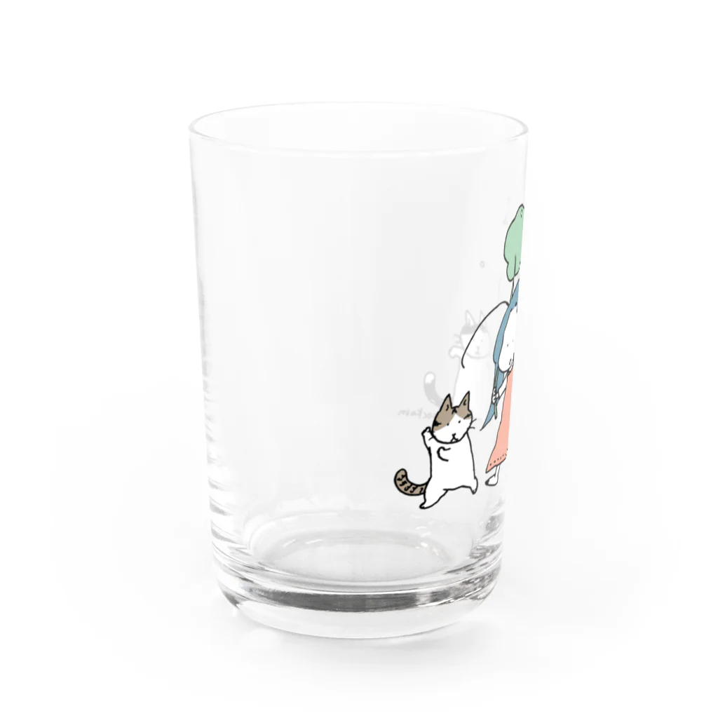 ほっかむねこ屋（アトリエほっかむ）のrainy day Water Glass :left