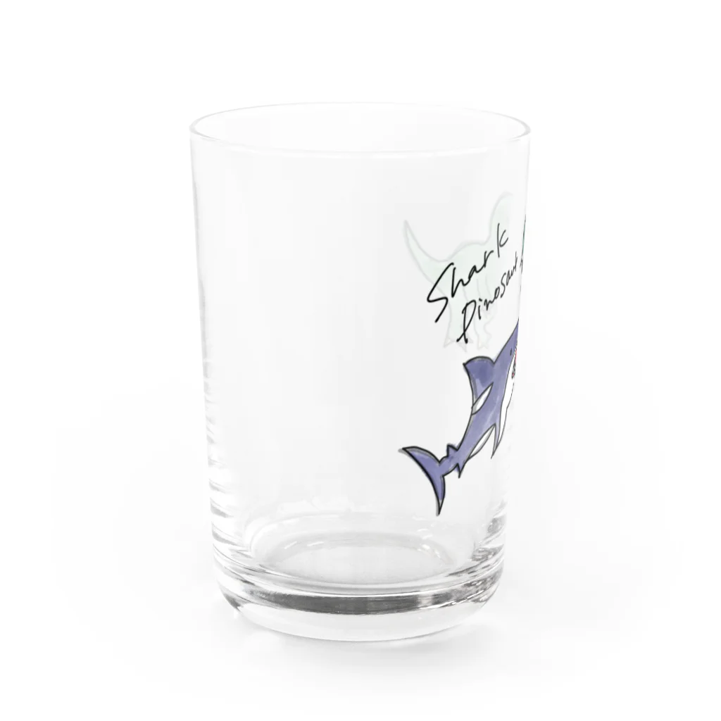 サメと恐竜展のサメVS恐竜 Water Glass :left