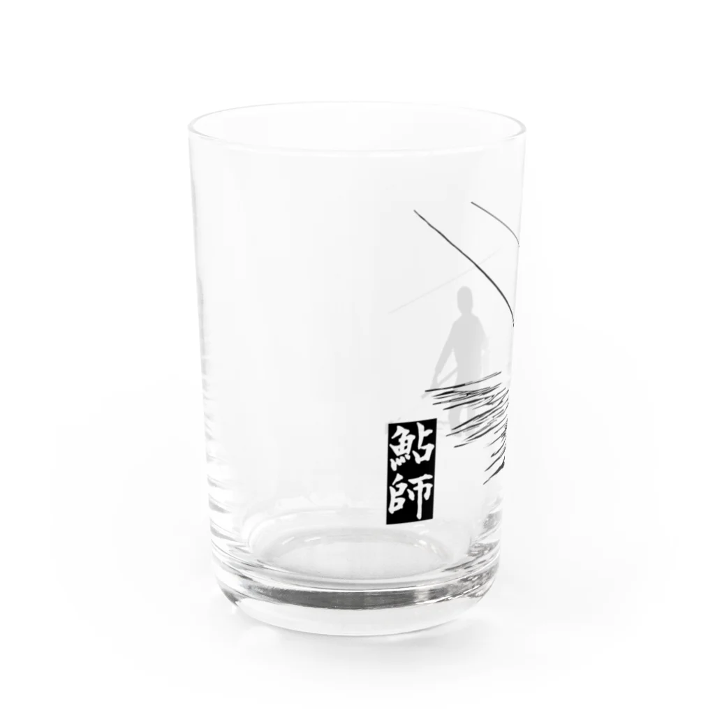 すぎん家の釣り人シルエット【鮎師】 Water Glass :left