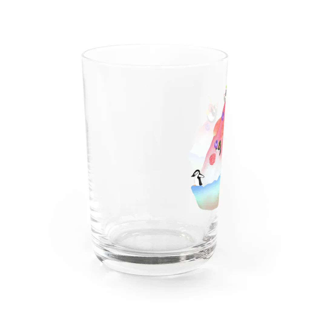 Lily bird（リリーバード）のかき氷とペンギンたち① グラス左面