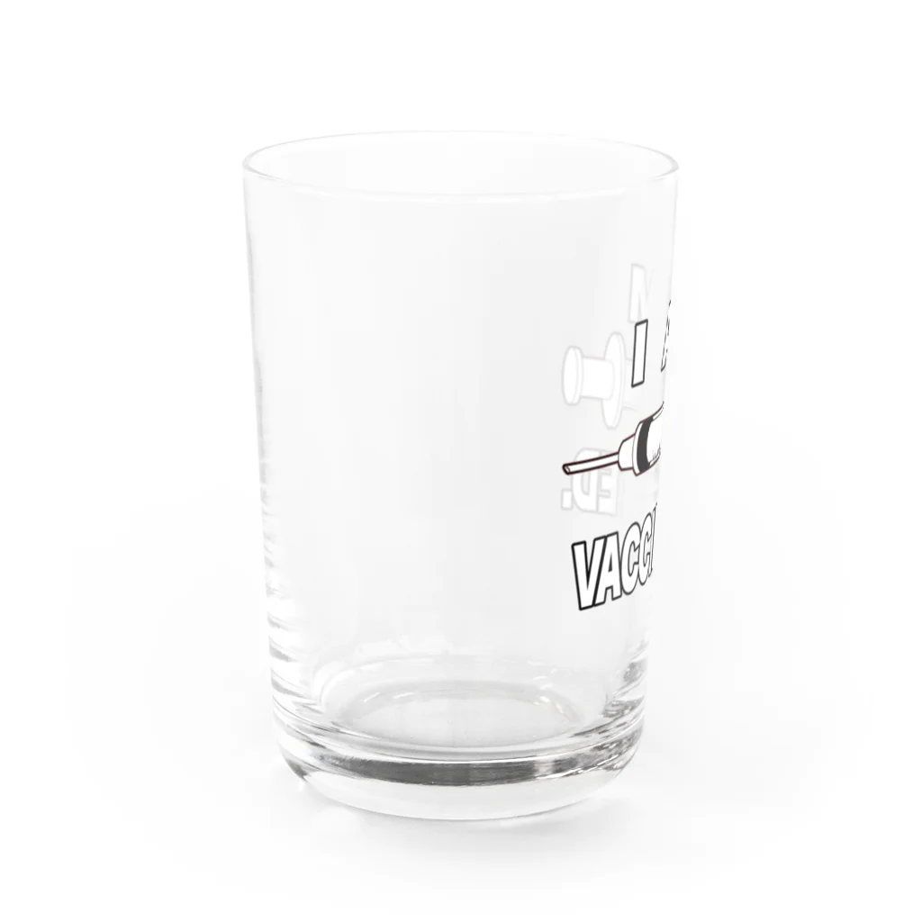 illust_designs_labのワクチン接種済みのイラスト COVID-19 vaccine mRNA 英語文字付き Water Glass :left