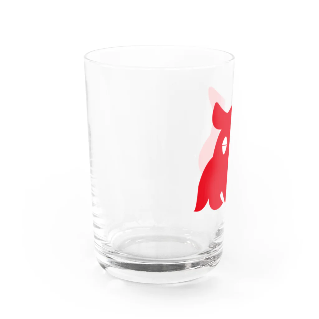 くらげばくだん雑貨店のねむいメンダコ赤塗 Water Glass :left