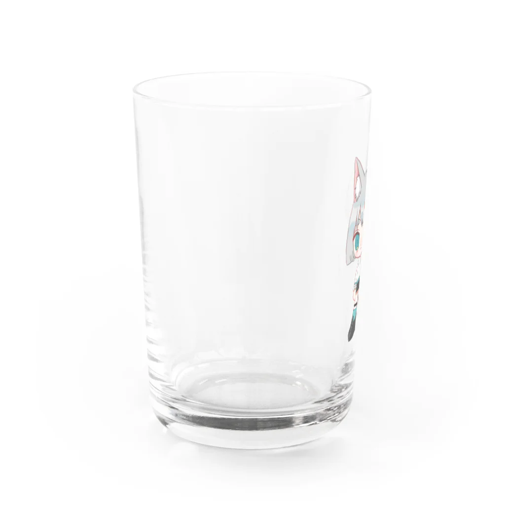 奏蘭媛（sotlrahime）の白猫くんのグラス Water Glass :left