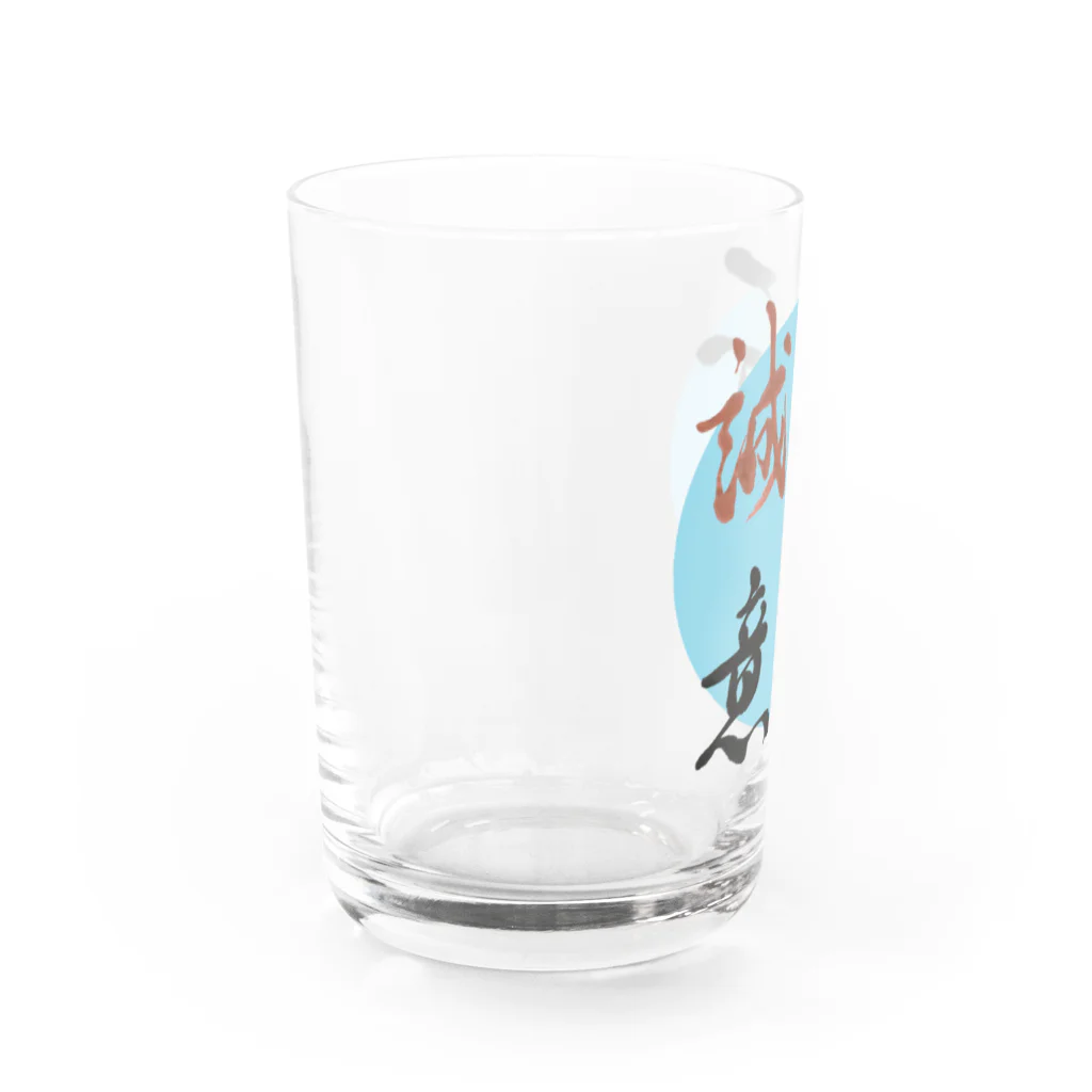 うさぎ少年アンソニーの正心誠意【筆文字】 Water Glass :left