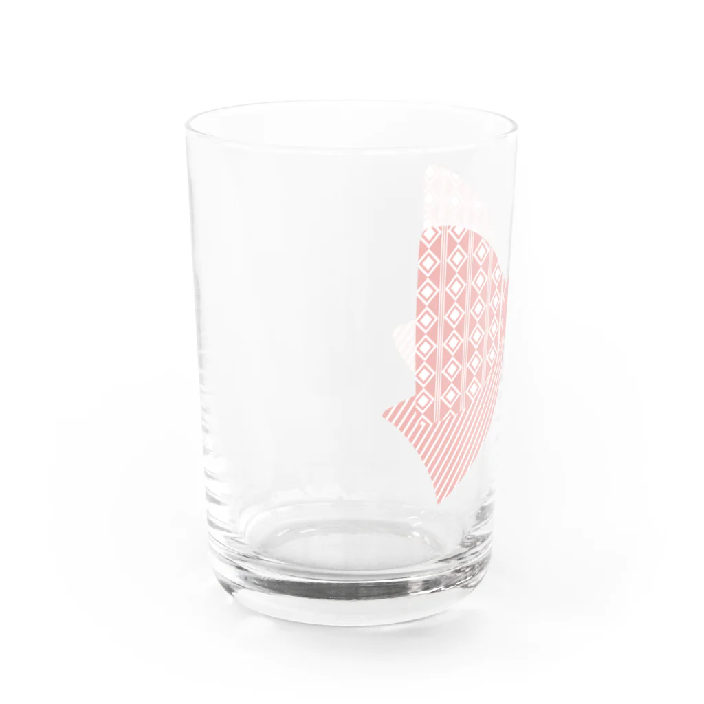 NanaN-CreeR de-RCの和なモダン柄シリーズ／釘抜繋ぎ風 ストライプリボン Water Glass :left