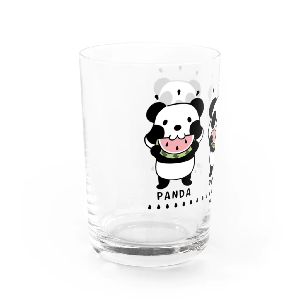 イラスト MONYAAT のズレちゃんとTWIN PANDAS Water Glass :left