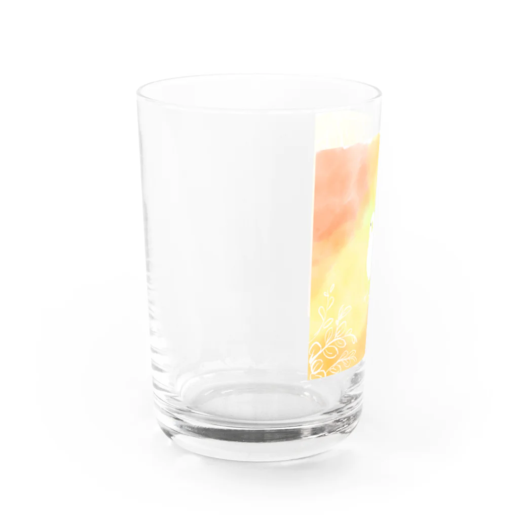 ぽっぴぶんぶんちょ工房の春の白文鳥 Water Glass :left