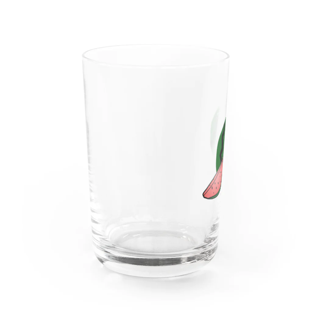 猫月のゆるっとショップのスイカあああああ Water Glass :left