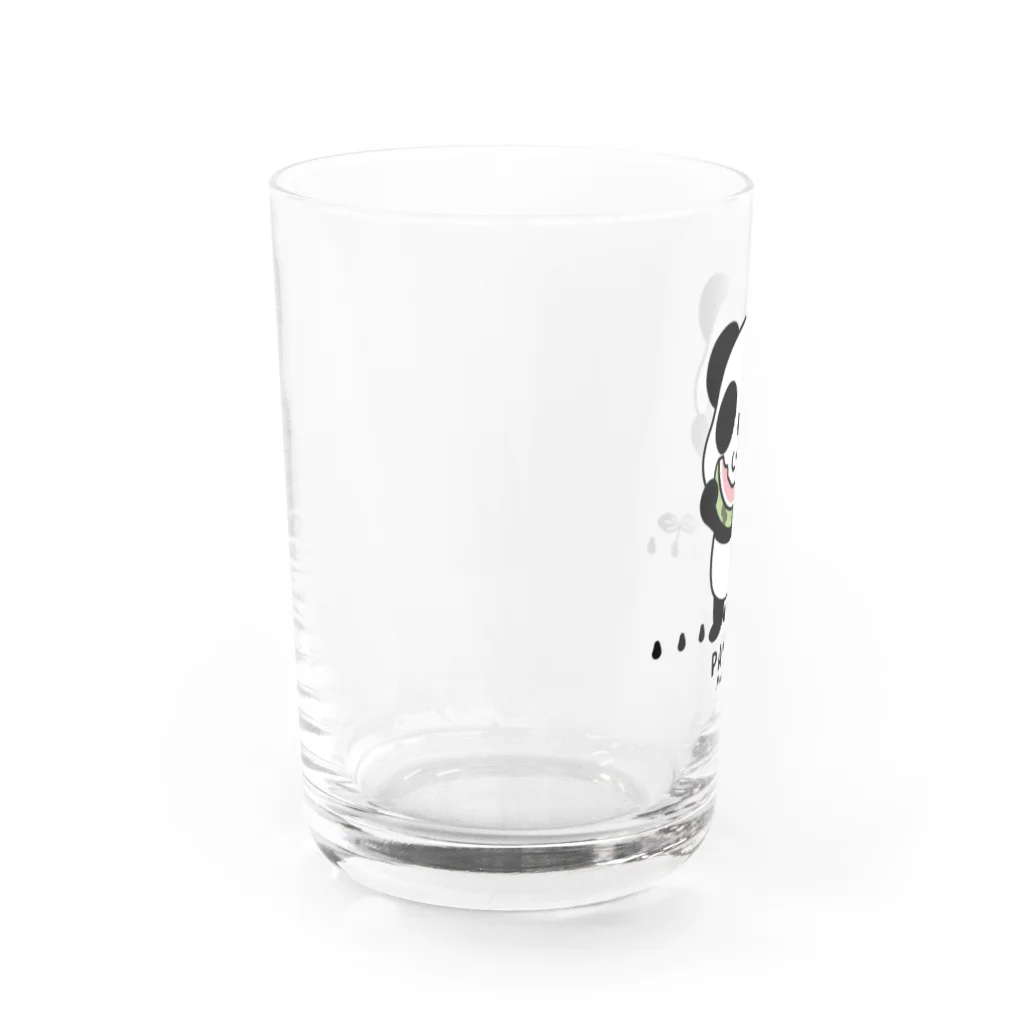 イラスト MONYAAT のスイカを食べるパンダちゃん*D Water Glass :left