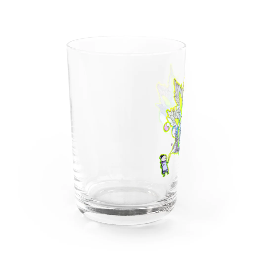 太陽の光降りそそぐ庭の息吹のマンダラ Water Glass :left