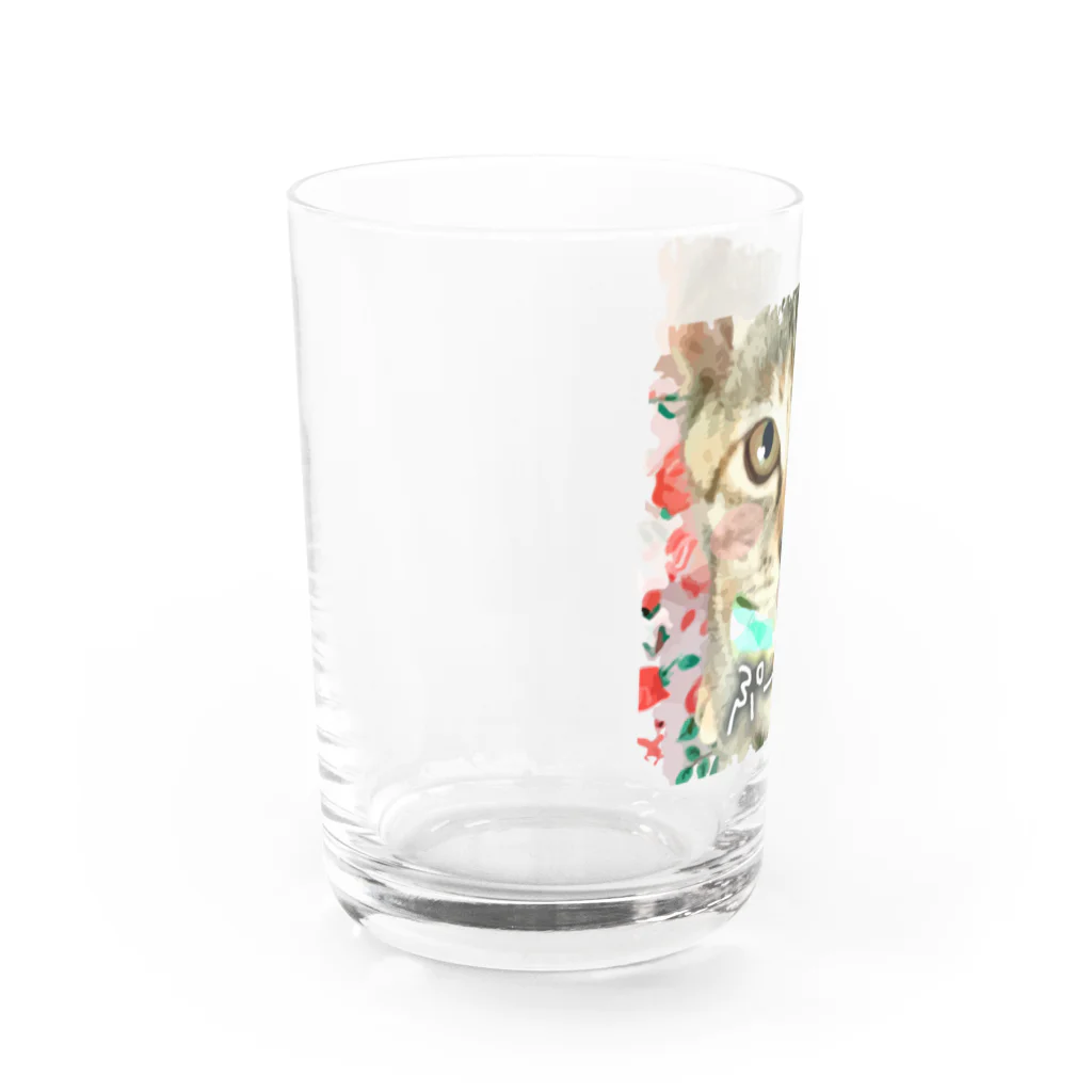 こはるで園のむぎちゃん応援デザインB Water Glass :left