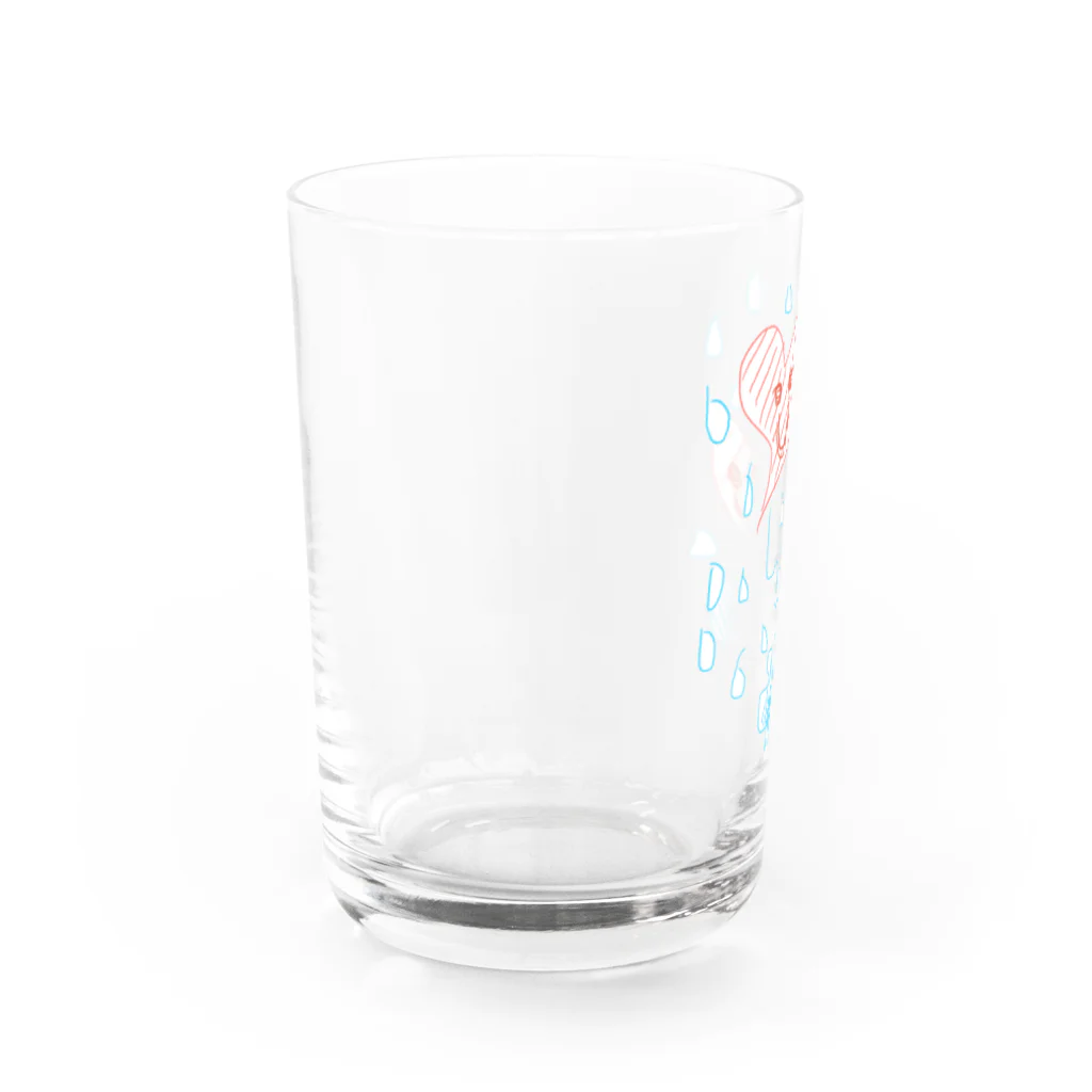 ヨコガオがモットーの雨のちハートで草 Water Glass :left