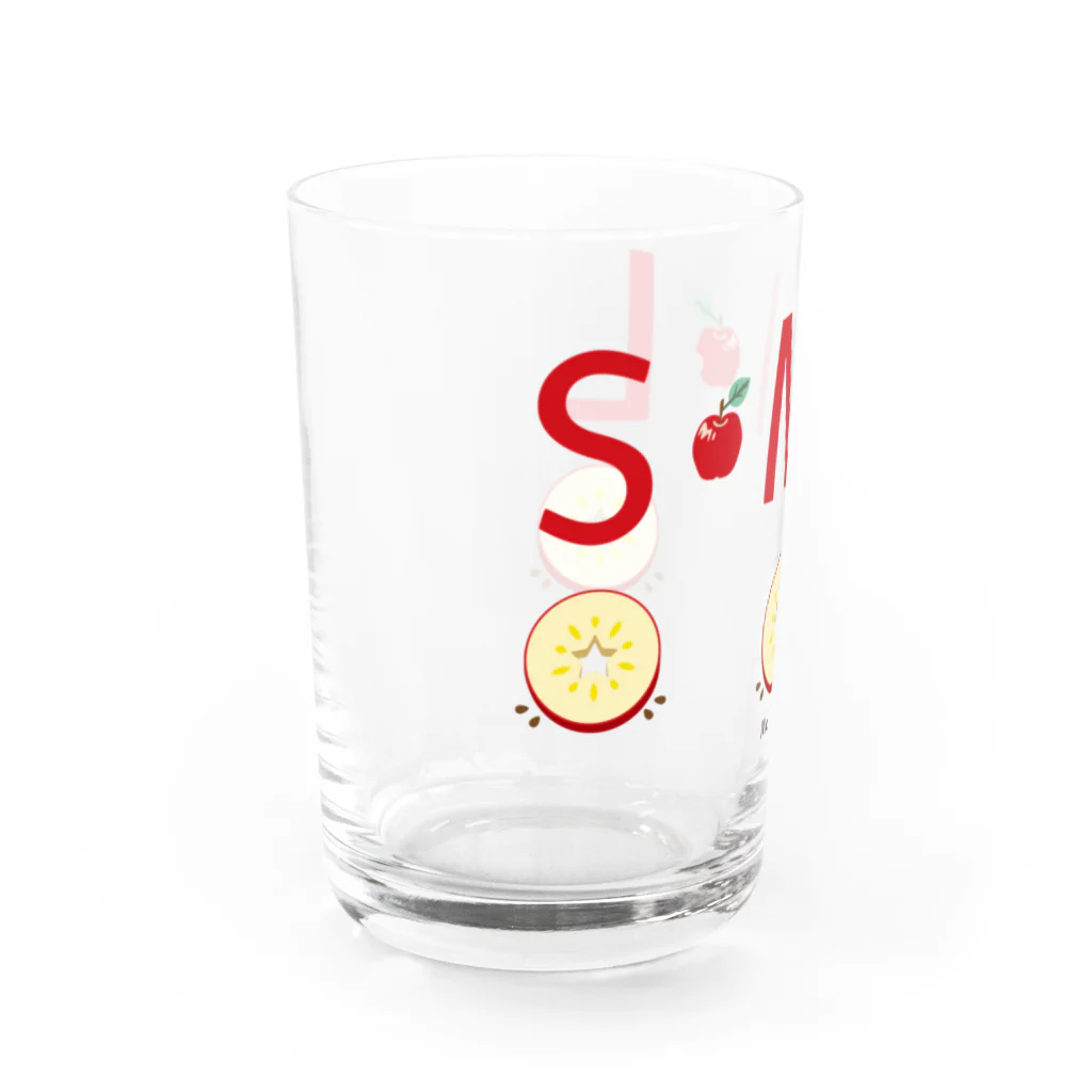 イラスト MONYAAT のML002 SMLTシャツのりんごすたぁ*輪切りのリンゴ Water Glass :left