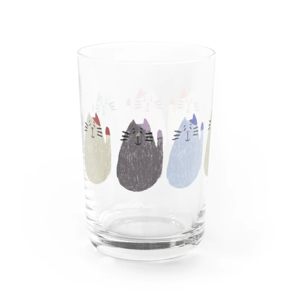 ムラセさんのどうぶつの刺繍ニャンズ Water Glass :left