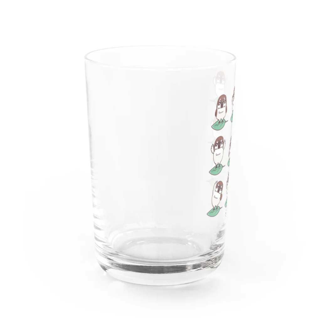 イラスト MONYAAT のスズメがちゅん　体操ちゅん Water Glass :left