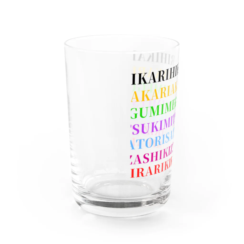 和太鼓輝-HIKARI-のもじいっぱいのやつ Water Glass :left