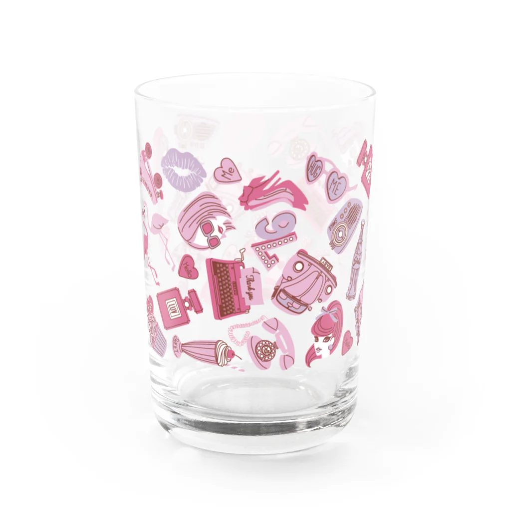 sachiko2004shopのピンクレトロガール Water Glass :left