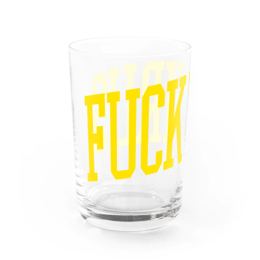 Type Me TのFUCK VIRUSカレッジロゴ Water Glass :left