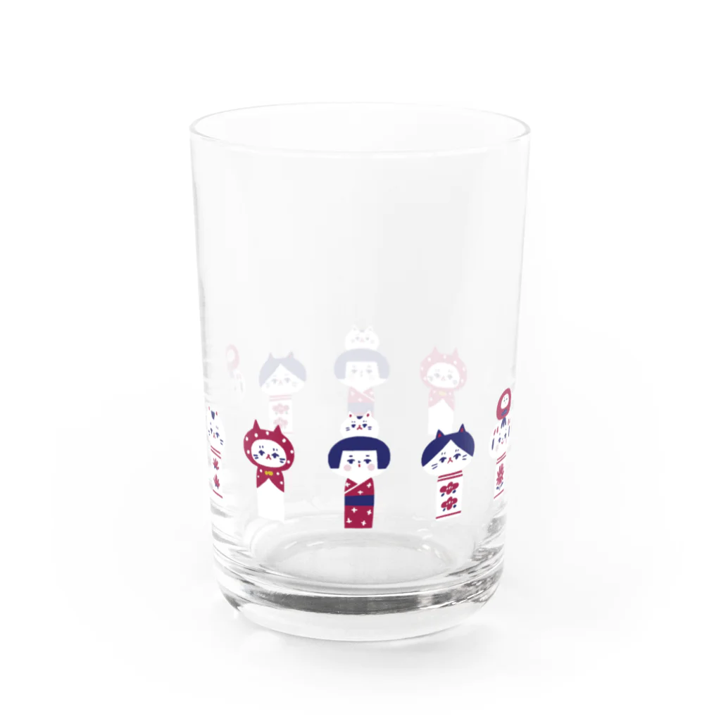 marucoro chanのぐるっとこけしちゃん Water Glass :left