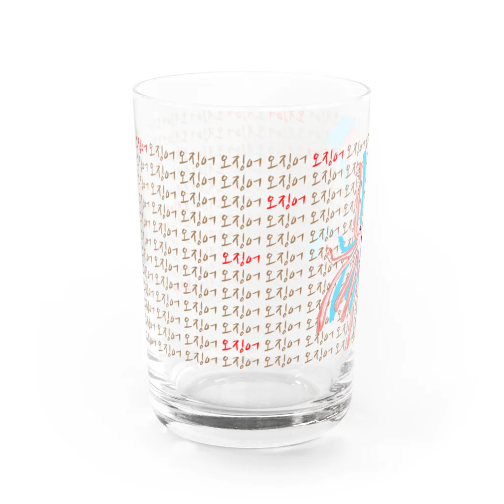 LalaHangeulのイカさん　ハングル Water Glass :left