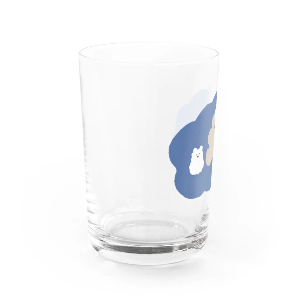 papiko くまさんのシャンプーくまさん　ブルー Water Glass :left