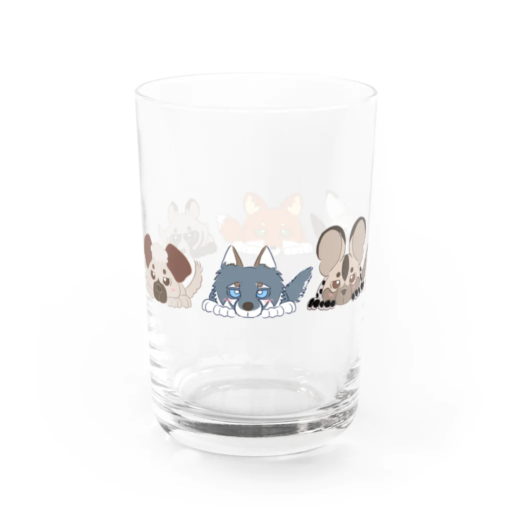 BeArtSuzumaruのぺたんこ犬科横 Water Glass :left