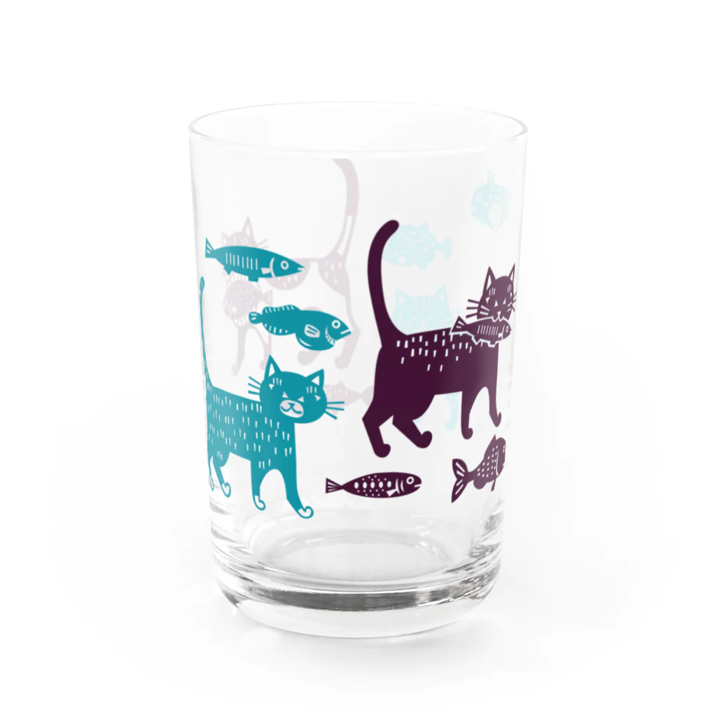 YoakeNecoのよあけねこ　集合 Water Glass :left