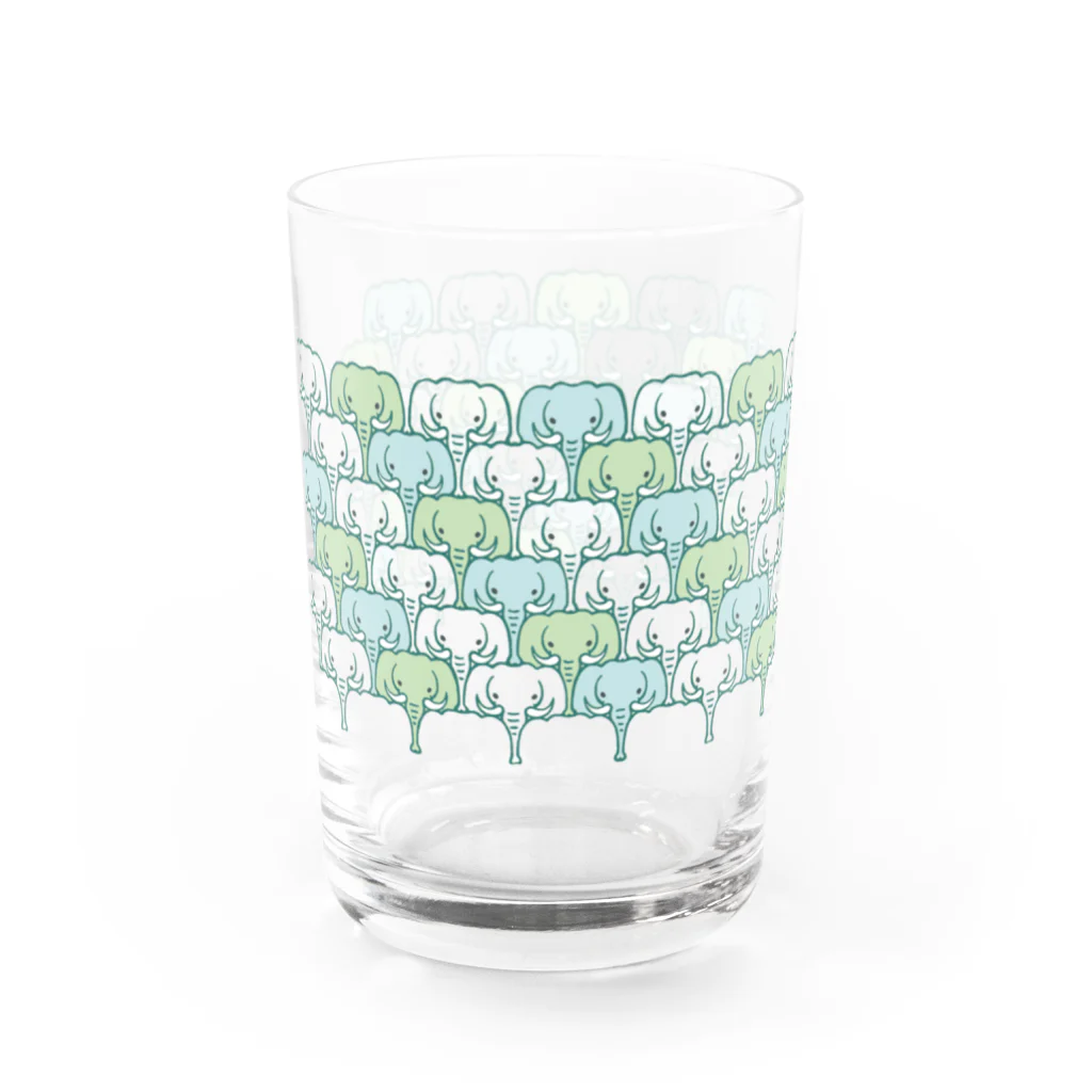 ゆっしーのつながるゆかいないきものたちのつながるぞう　よこなが Water Glass :left