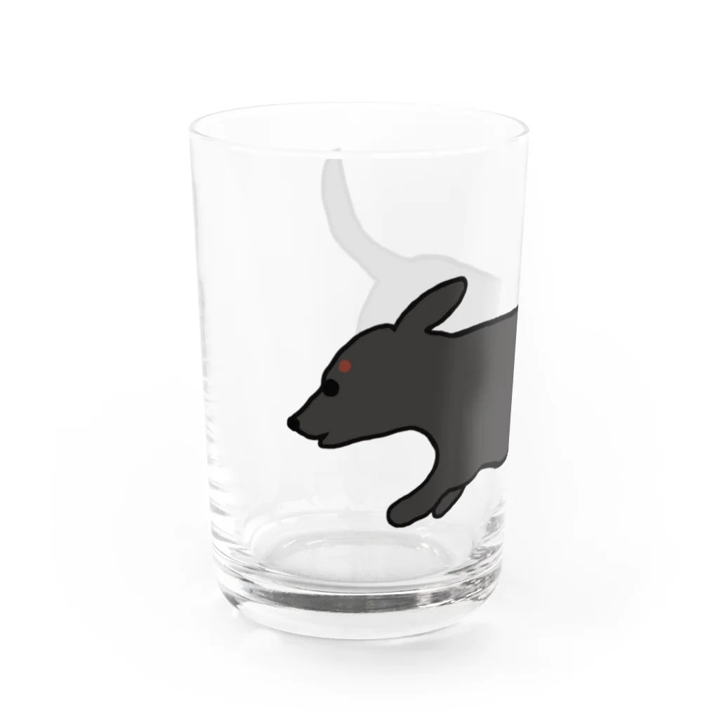 CHOSANAの走る犬 ダックス ブラック Water Glass :left