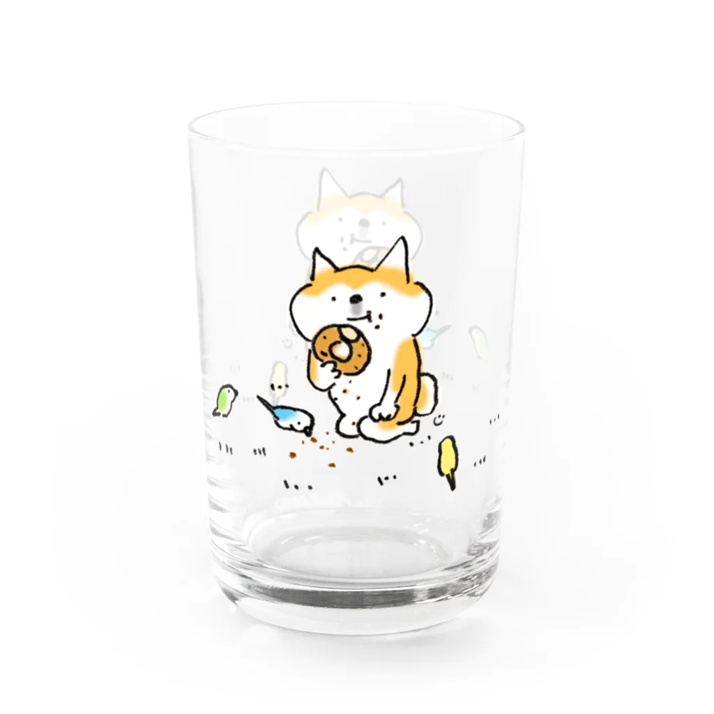 中原じゅん子グッズ店のちょっと多めにこぼしとくな Water Glass :left