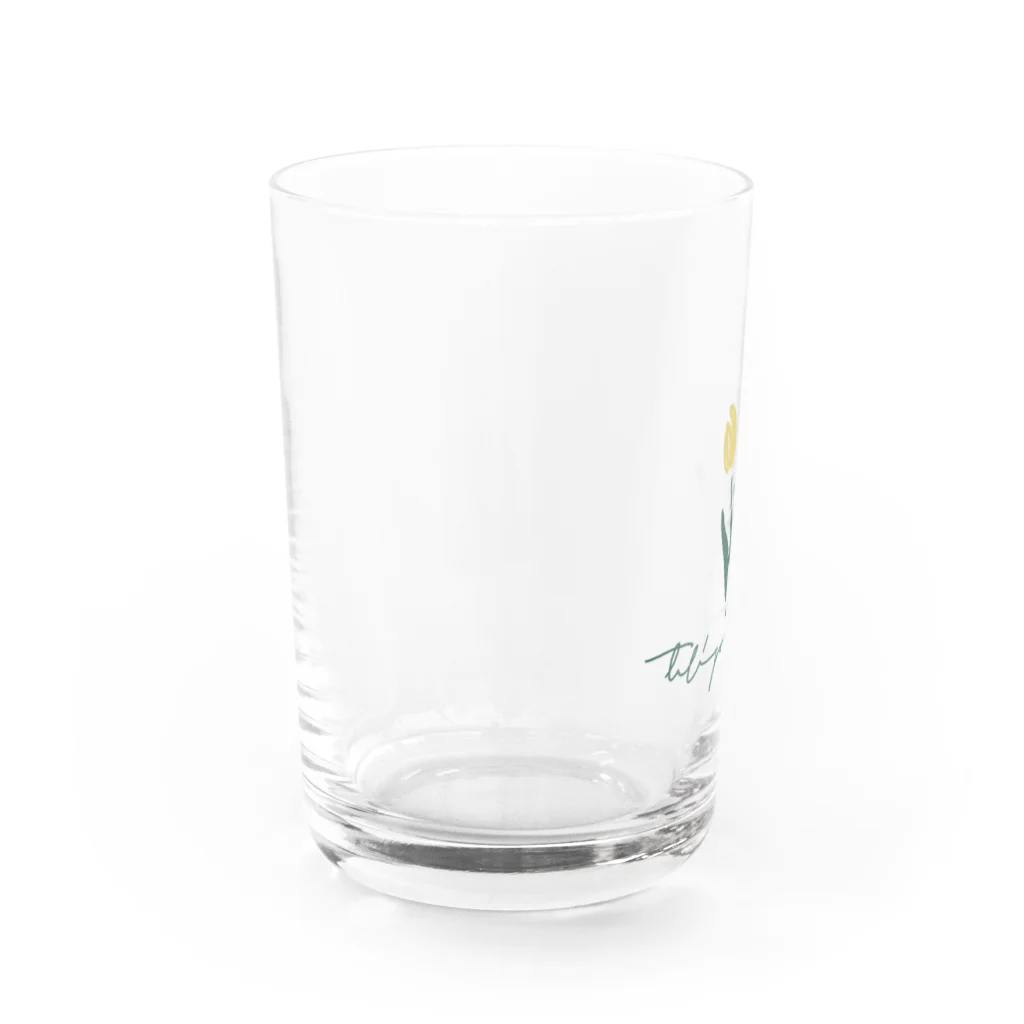 tulipの白地　tulip Water Glass :left