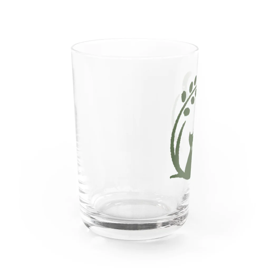 りひと／おいなりのLichtロゴ 草色 Water Glass :left