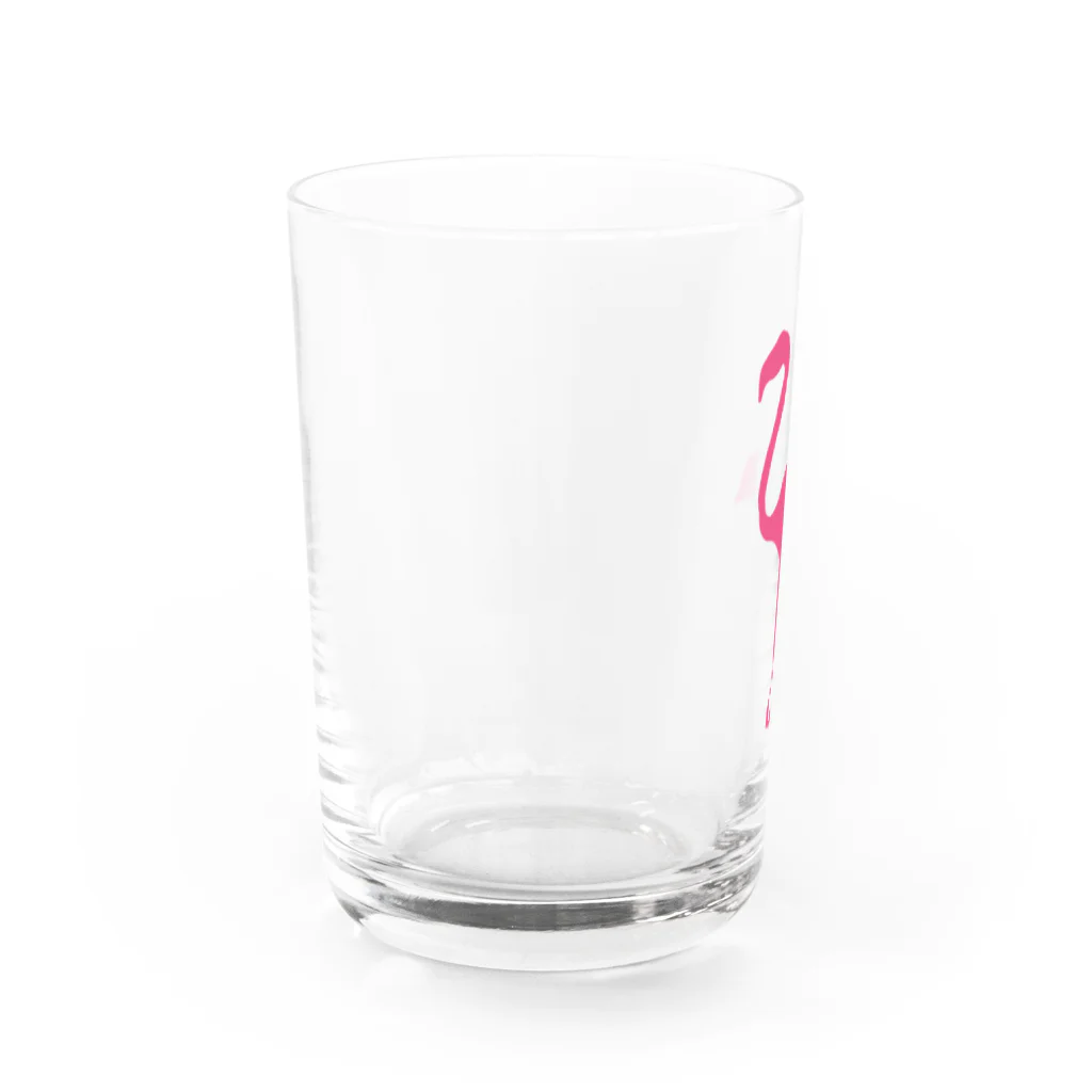 蓮水屋のフラミンゴ　ソロ Water Glass :left